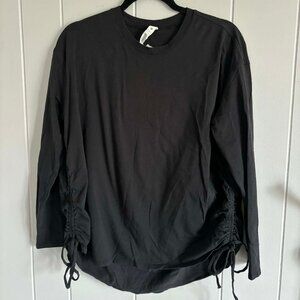 LULULEMON Pima Cotton Side-Cinch Long-Sleeve Shirt Black Size 8